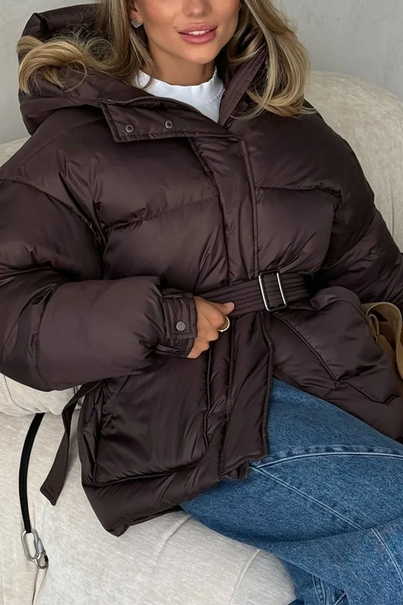 Women's Casual Hooded Zippered Thick Jacket